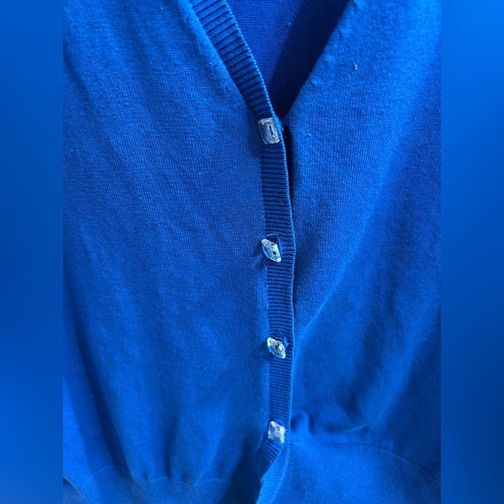 NY and Co Blue Button-Up Cardigan - Picture 6 of 6